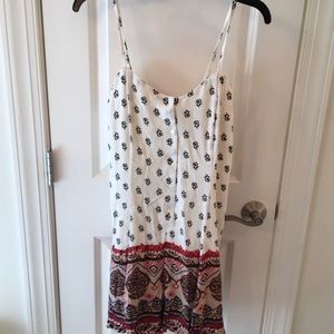 Xhilaration XL Romper Fully Lined Boho Vibe Blk/Wh